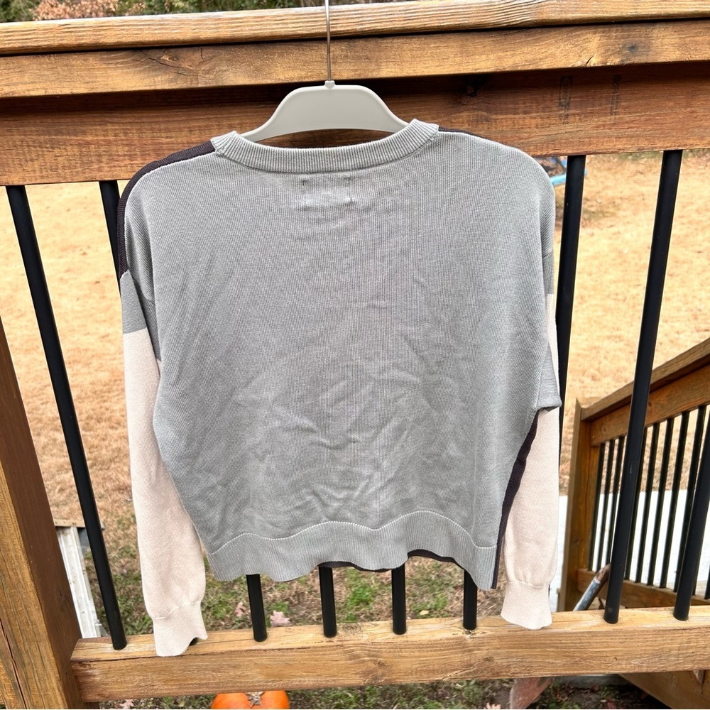 Monrow Color Block Relaxed Sweater Small - Picture 6 of 7